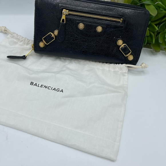 BALENCIAGA metallic gold edge leather wallet - Picture 2 of 7